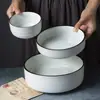 Bol de Cerámica Creativo Defectuoso Bol de Sopa para el Hogar Bol de Sopa Nórdico de 8\7\4.5 Pulgadas Bol para Fideos Bol de Borde Alto Bol para Arroz