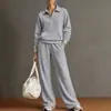 Outono 2026 Novo Cruzamento Europeu e Americano Roupas Femininas Casuais Estilo Preguiçoso Cor Sólida Conjunto Versátil para o Dia a Dia