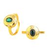 Anillo Pu Zuojiu de huevo de paloma con diamante verde de oro brillante 24k que no se decolora, anillo de moda de alto sentido para el temperamento femenino