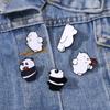 Meiman Broche de Liga com Gotas de Óleo em Desenho Animado de Três Ursos Panda Bonito Urso Polar Roupas Decorações Acessórios para Mochilas Escolares
