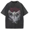 230g Retrô [Lavado Transfronteiriço] Aliexpress Camiseta do Milênio Estilo Gótico Punk Camiseta Masculina