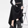 Nueva falda de maternidad con abertura en línea A fluida, falda de longitud media para otoño, falda ajustada de cintura alta, falda sirena adelgazante, falda de longitud media