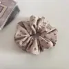 Scrunchie de Tricô Pequeno Floral Estilo Coreano para Mulheres, Suave e Versátil para Rabo de Cavalo Baixo, Coque, Prendedor de Cabelo, Corda para Cabelo, Acessório de Cabelo