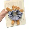 Lindo Oso de Peluche a Cuadros Goma para el Cabello Oso 3D Estilo Perezoso Goma para el Cabello para Mujeres Chongo Bajo Banda Elástica Cuerda para el Cabello