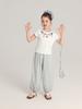 Pudding Haru Ropa para Niños Camiseta de Manga Corta para Niñas Verano 2025 Nuevo Estilo Infantil Simple y Versátil Cuello Redondo Estampada