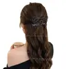 Presilha de cabelo preta com strass para mulheres, novo modelo de alta qualidade 2026, lindo grampo pequeno para franja e cabelo lateral, acessório de cabelo