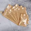 Saco de papel Kraft Yin e Yang para chá perfumado Frutas secas à prova de umidade Auto-sustentável Auto-selante Saco de embalagem com zíper de chá