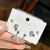 Pendientes de Planeta Luna Nuevos Compactos Micro-pavimentados de Zirconia Estilo Ins Nicho Diseño Simple Versátil Pendientes de Gama Alta