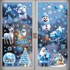 Pegatinas Navideñas para Ventanas al por Mayor Transfronterizas Nuevas Estéreo 3D Oso de Hielo y Nieve Decoraciones para Ventanas Navideñas Lindo Oso de Nieve Papel Tapiz de Vidrio