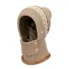 Gorro de Lana Cálido Protector de Cara de Invierno para Mujer, Estilo Coreano Versátil para Ciclismo, Protección Auditiva a Prueba de Frío, Bufanda de Cuello Tejida, Gorro Todo en Uno
