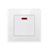 Cristal Templado A21 Enchufe Europeo Blanco Interruptor de Luz 1/2/3/4 Control Simple y Doble Estándar Inglés Pin Cuadrado 13A Francés
