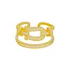 Anillo ajustable de apertura de personalidad de moda con diamantes completos, versión coreana nueva directa de fábrica, anillo tridimensional doble para mujer