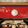 Estilo Chinês Tendência Nacional Vermelho da Cidade Proibida Papel de Parede Chinês Retrô Fogo Quente Panela Quente Restaurante Churrasco Espetinhos Papel de Parede de Fundo