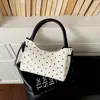 Bolsa de outono estilosa para mulheres, nova bolsa estilo balde com bolinhas da moda coreana 2026, bolsa transversal versátil