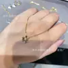 Vanjia Diseño de Nicho de Alta Gama Collar de Trébol de Flor Completa con Diamantes Aretes de Trébol de un Solo Diamante Pulsera Mismo Estilo de Influencer
