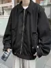 Chaqueta de Trabajo Retro Suelta Estilo Japonés Cuello Alto para Hombre Primavera y Otoño Chic Diseño Chic Versátil Cremallera Chaqueta Superior