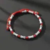 Corda de Mão de Bambu para Cavalheiros Pulseira de Corda Vermelha Benmingnian Estilo Chinês para Homens Pulseira de Corda Preta Tecida à Mão de Bambu
