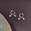 Pendientes Metálicos de Perla en Forma de Gota de Agua de Diseño de Nicho, Simples, Lujosos, Elegantes, Modernos y Versátiles Accesorios para Pendientes
