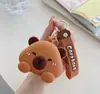 Linda Cartera de Silicona de Capibara, Bolsa de Dibujos Animados para Niños, Bolsa de Almacenamiento Portátil, Tarjetero, Bolsa para Auriculares, Colgante Pequeño