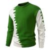 2025 Otoño e Invierno Nuevo Exportación Transfronteriza Prendas de Punto Camiseta Base Jersey de Hombre Moda Combinación de Colores Chaqueta Casual de Punto