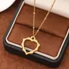 Colar Europeu e Americano Transfronteiriço Estilo Oceano Bambu Dourado Coração de Aço Titânio Pingente Simples de Aço Inoxidável Corrente para Clavícula