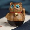 Suministro de Vaso de Madera de Nanmu Dorado de Sichuan con Forma de Gato, Juguete Creativo, Adorno de Mano, Colgante para Teléfono Móvil