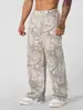 Pantalones Deportivos Americanos de Moda Transfronterizos de Pierna Ancha Rectos Casuales Fitness Sueltos Estampados Camuflaje Pantalones para Correr para Hombre