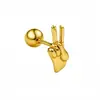 Clavo de acero inoxidable chapado en oro de 18 quilates con circonita para cartílago, joyería de piercing microincrustada, exquisita y compacta