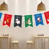 Decoraciones Navideñas Banderas Navideñas Banderas Colgantes Banners Festivos Decoraciones para Fiestas Guirnalda Navideña de Papel de Dibujos Animados Banderines
