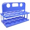 Estante de Almacenamiento Plegable para Botellas de Agua Deportivas de 10 Compartimentos, Portavasos Plegable para Gimnasio, Estante Plegable para Vasos de Agua de Equipo de Ciclismo Portátil