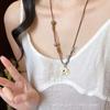 Collar de Cuerda con Colgante de Cachorro de Cerámica Lindo para Mujer Cadena Larga de Clavícula de Dibujos Animados Todo Fósforo Accesorios de Diseño de Nicho