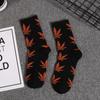 Nuevos Calcetines de Hoja de Arce de Otoño e Invierno Calcetines de Media Caña para Hombre y Mujer Deportivos de Baloncesto a la Moda Calcetines Coreanos para Pareja al por Mayor