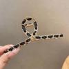 Pinza francesa de tiburón de alta calidad con cadena metálica, pinza grande para el cabello estilo Chanel, temperamento de Corea del Sur, horquilla para el cabello, adorno para la cabeza femenino