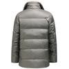 Leisibert Chaqueta de Plumón Nueva para Hombre Otoño e Invierno de Longitud Media con Cuello de Lana de Moda Chaqueta de Plumón Cálida para Hombres de Mediana Edad