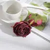 Rosa artificial com borda queimada de 5cm, materiais DIY, botões de flor, flores artificiais, caixa de presente, itens decorativos para casamentos e eventos, decorações florais