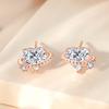Aretes de plata esterlina S925 para mujer, aretes frescos de Corea del Sur para mujer, moda, diamante, amor, circón, joyería de alta gama al por mayor