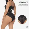 Ropa interior moldeadora de una pieza con forma de T, para cruzar fronteras, levanta glúteos, aprieta el abdomen, body reductor de cintura, lencería sexy de encaje