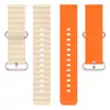 Adecuado para Samsung watch5/Huawei gt hebilla doble patrón de ola de océano correa de silicona 20 22mm correa de silicona