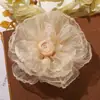 Acessórios de Cabelo de Princesa Estilo Coreano Versátil Flores de Organza com Borda Queimada Presilhas de Cabelo DIY Faixas de Cabelo Ornamentos de Cabelo Femininos Corsage Acessórios para Roupas