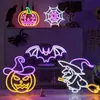 Luzes de neon LED de Halloween, iluminação de atmosfera para cenas de bar, decorações em formato de abóbora, luzes decorativas criativas com tema de fantasma