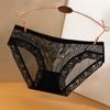 Ropa interior sexy de encaje para mujer, de cintura baja, ligera, de malla, sin costuras, con entrepierna de algodón.
