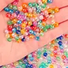 Cuentas Perforadas de Acrílico Transparente de Colores Ab, Cuentas Redondas Coloridas para Manualidades, Pendientes, Pulseras, Cuentas Sueltas, Accesorios de Joyería