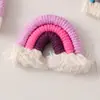 Accesorios Colgantes Arcoíris Siete Colores Estilo Escandinavo DIY Colgantes Decorativos Tejidos con Cuerda de Algodón Hechos a Mano Accesorios Pequeños para Joyería