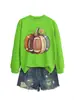 Amazon eBay sitio independiente moda divertida para mujer nuevo rugby calabaza hoja de arce otoño e invierno sudadera camisa de comercio exterior