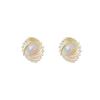 Pendientes Personalizados de Imitación Perla Metálica con Estilo de Moda de Nicho Creativo Europeo y Americano y un Toque de Lujo para Mujer