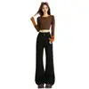 26 Nuevas Llegadas de Otoño: Jeans Elásticos de Cintura Alta con Doble Botón, Pierna Ancha, Largo hasta el Suelo para Mujer, Corte Holgado, Favorecedores de la Figura y con Caída. Dropshipping Disponible