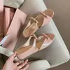 Zapatos Planos Blancos de Grulla con Lunares Franceses, Punta Redonda, Poco Profundos, Slip-On para Mujer, Nuevas Sandalias de Verano 2026 para Aumentar la Altura, Celebridad de Internet