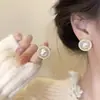 Brincos de Pérola Elegantes Estilo Coreano Francês Agulha de Prata 925 Brincos de Alta Qualidade Coração Flor Versáteis para Mulheres Atacado