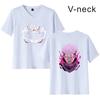 Camiseta de manga corta con cuello en V para mujer con estampado periférico de animación de batalla de hechizos de Jujutsu Kaisen transfronterizo