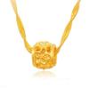 Colgante de Flor Chapado en Oro para Mujer, Cuenta de la Suerte Estilo Retro Chino Cobre Accesorio de Joyería Nuevo Transfronterizo